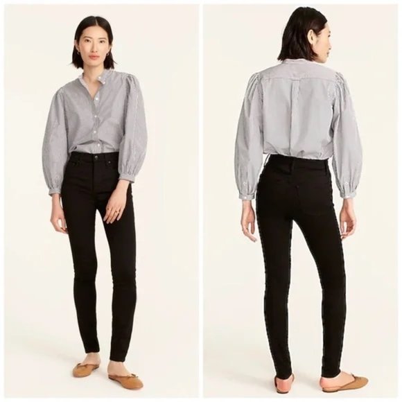 NWT J.Crew 10" Highest-Rise Toothpick Skinny Jeans True Black Size 26